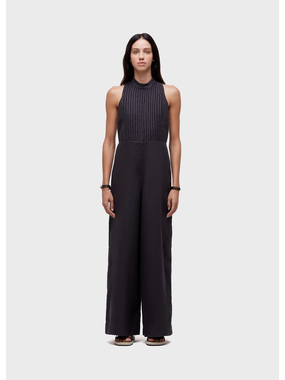 Osklen — Sleeveless jumpsuit tuxedo-style with piping