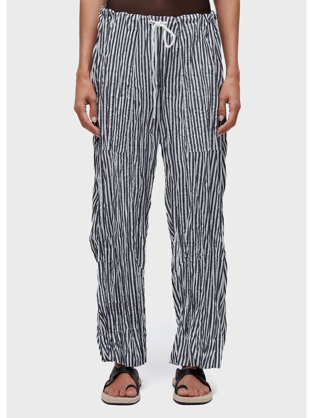 Osklen — Wrinkled yarn-dyed poplin pants