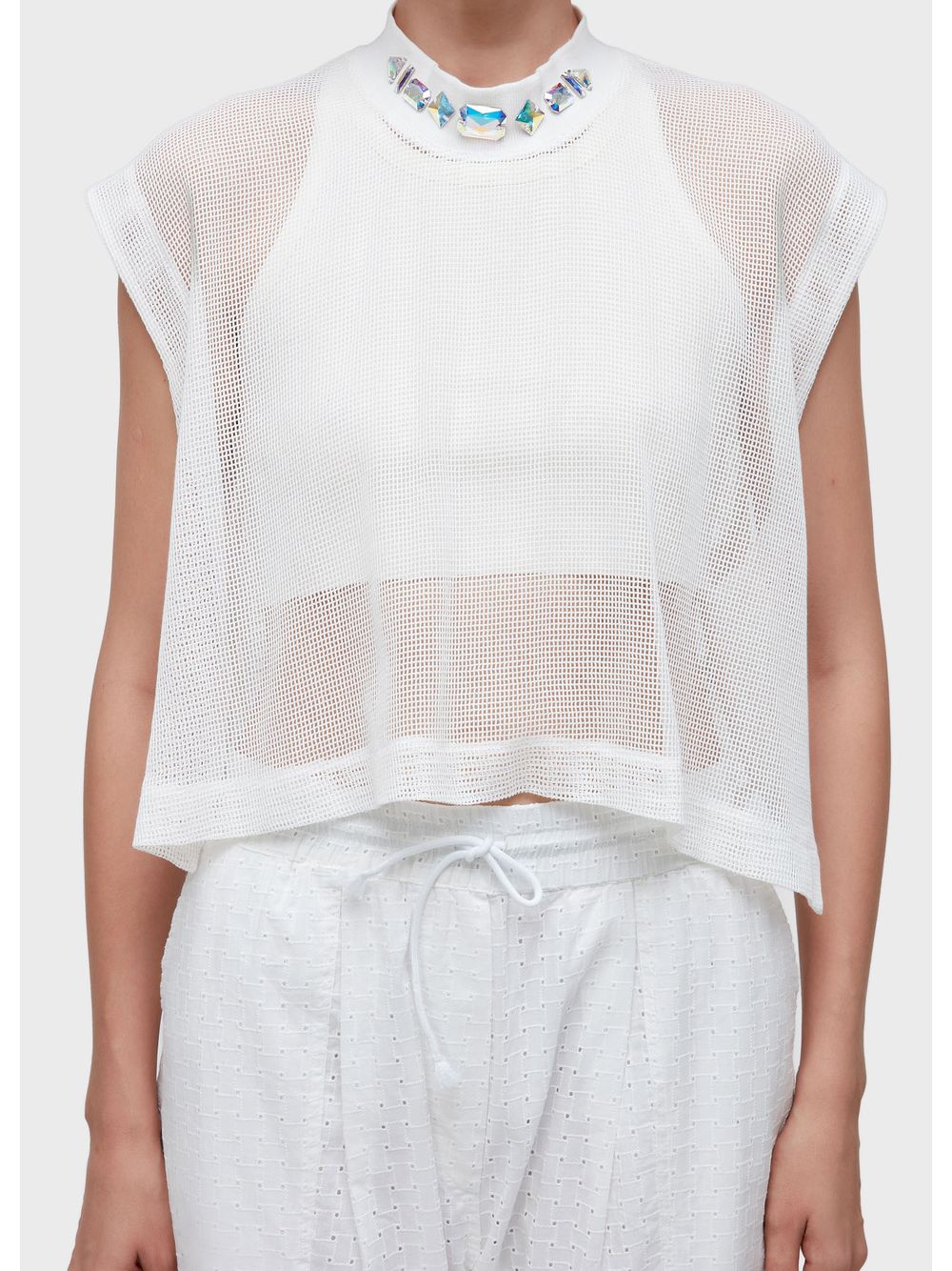 Osklen — Sleeveless stones mesh top