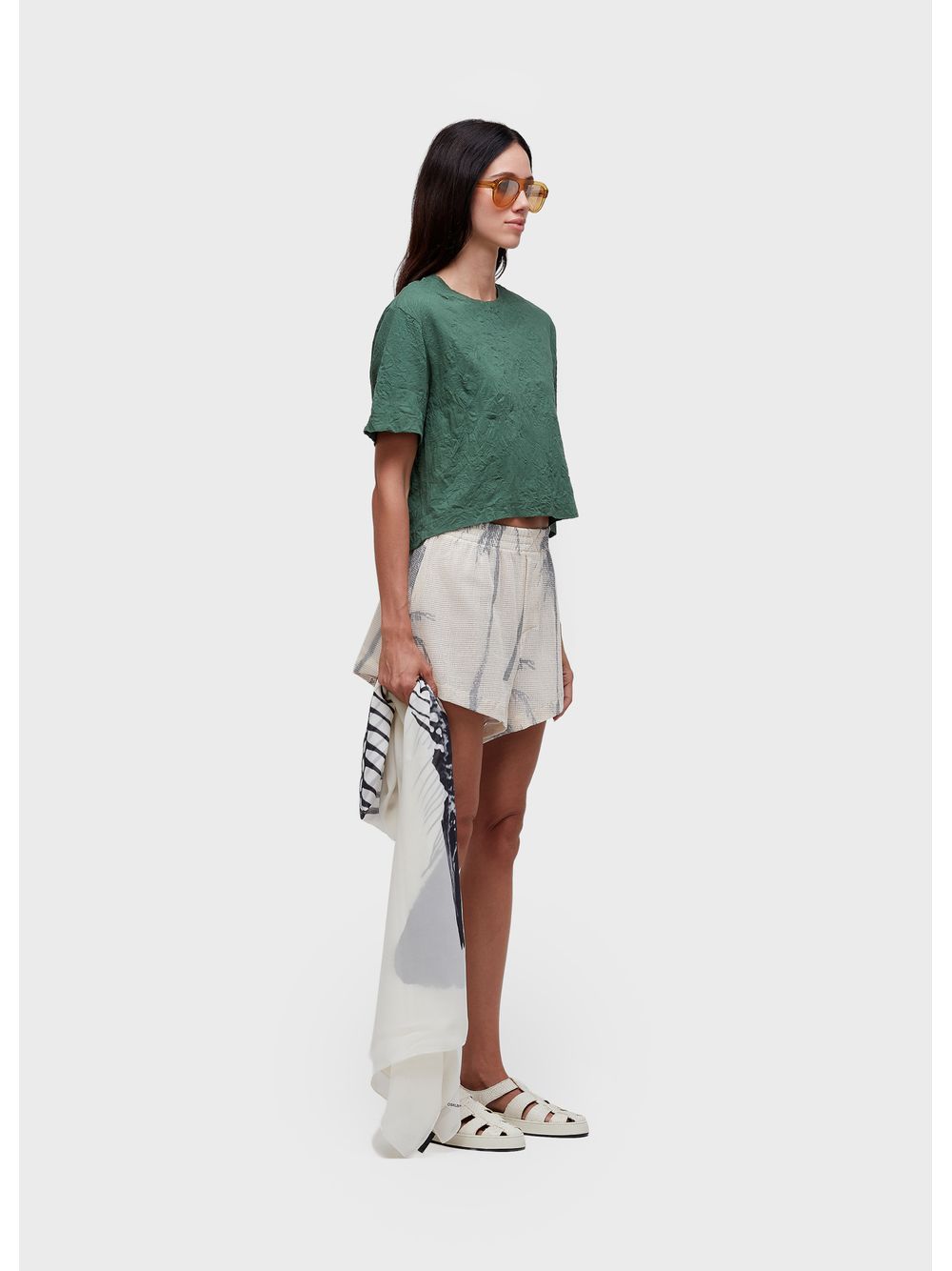 Osklen — Cropped wrinkled t-shirt