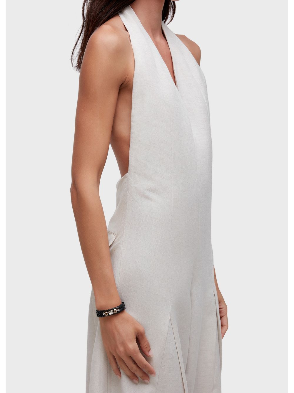Osklen — Pleated halter linen jumpsuit