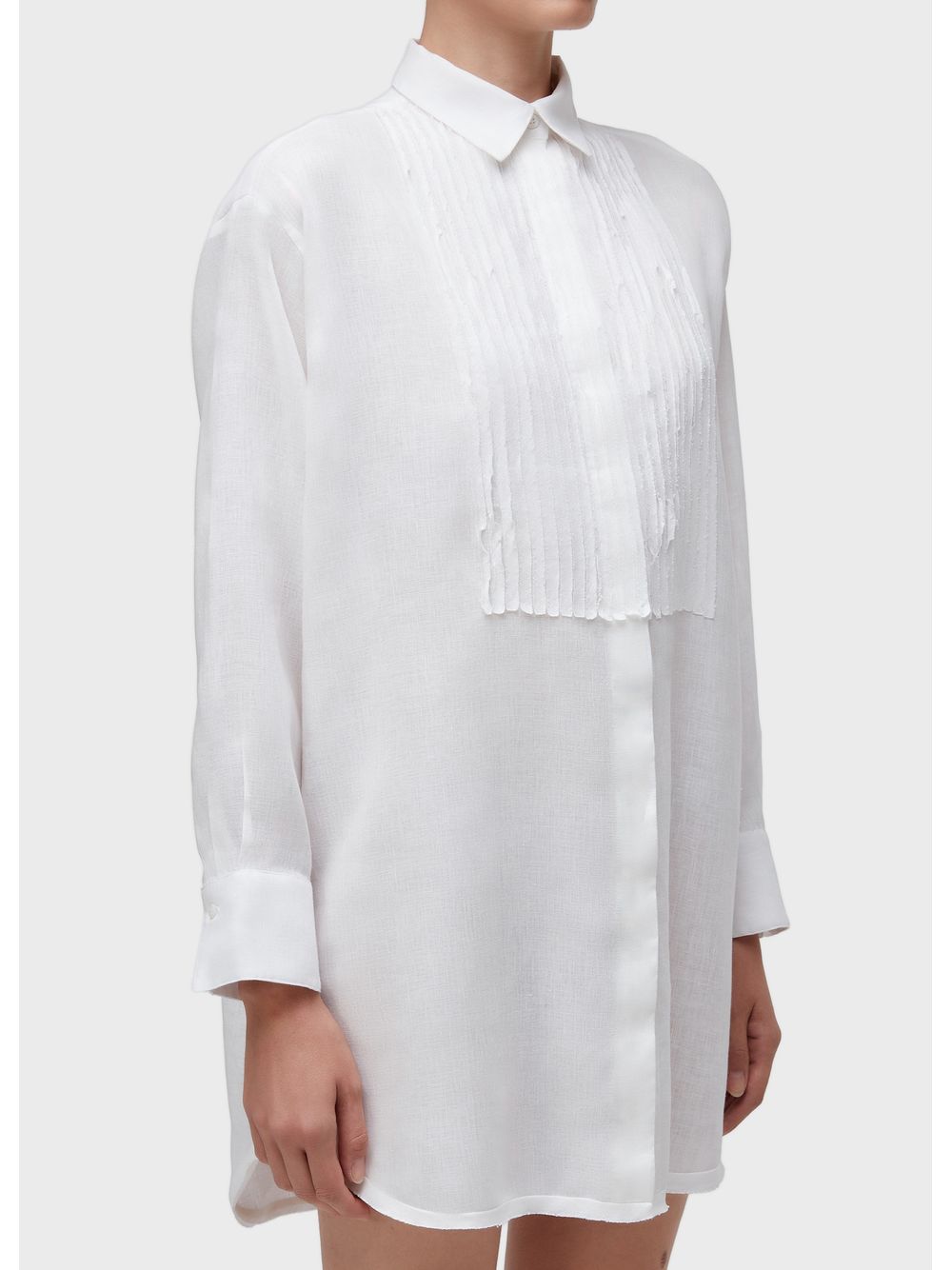 Osklen — Short tuxedo chemise with bias trim
