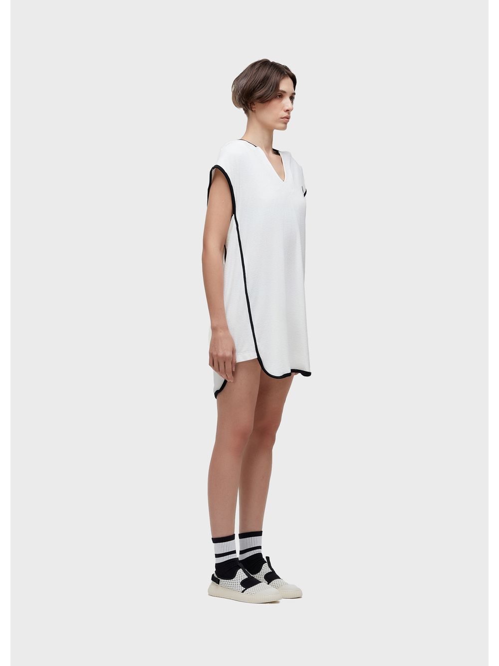 Osklen — Overlay terry cloth piping dress