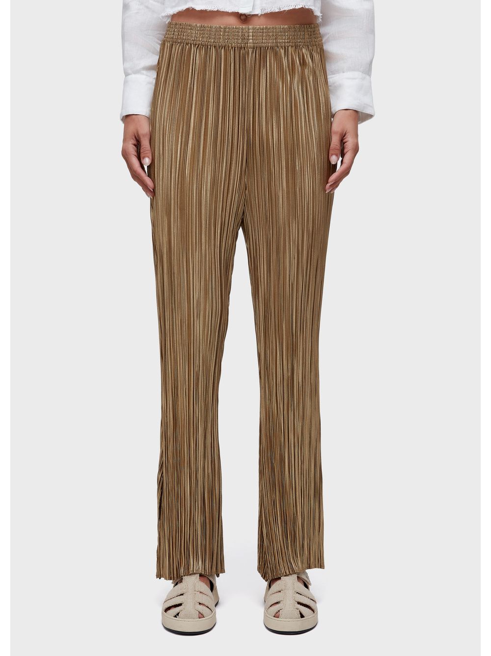 Osklen — Plisse gold straight pants