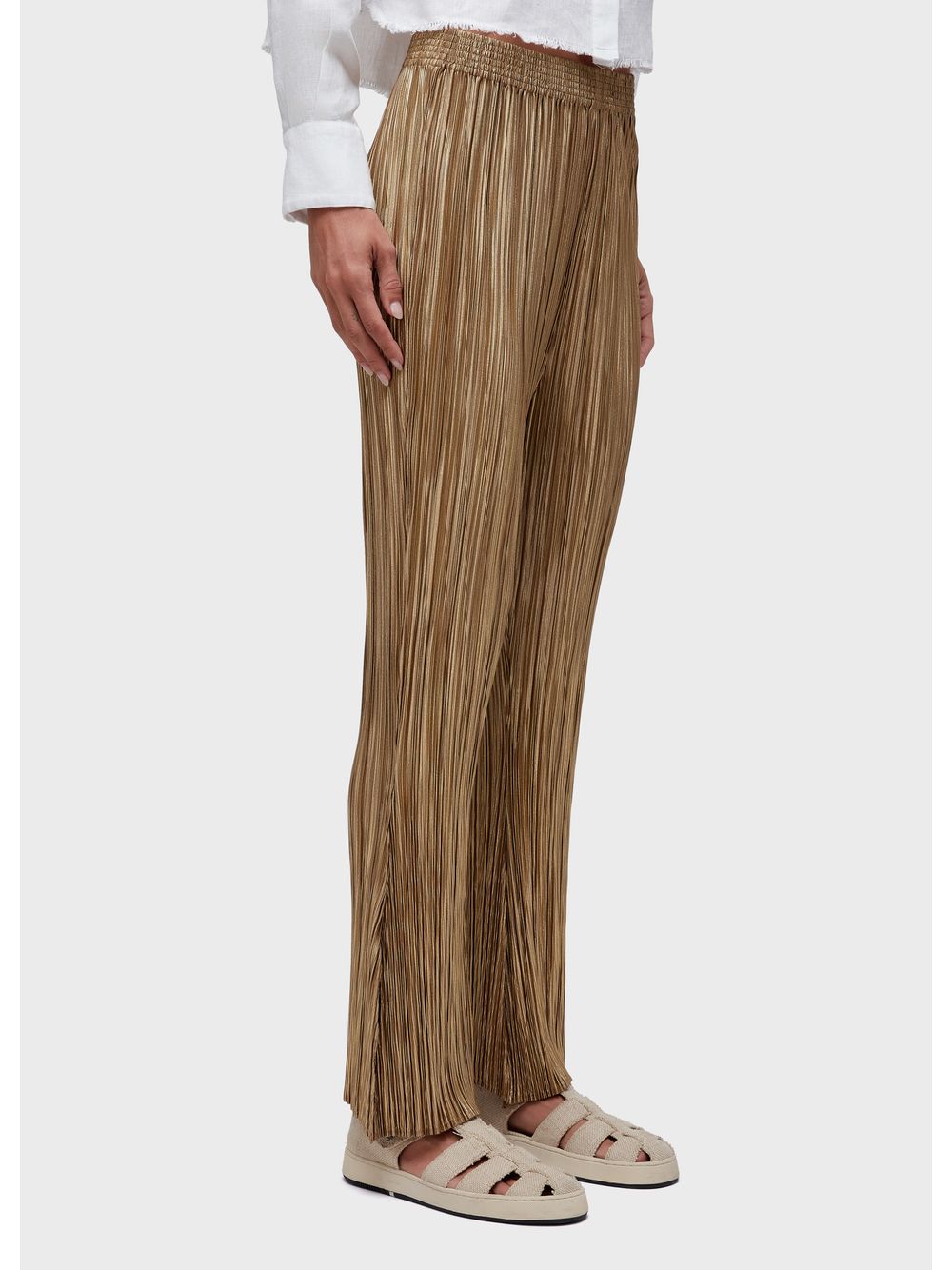 Osklen — Plisse gold straight pants
