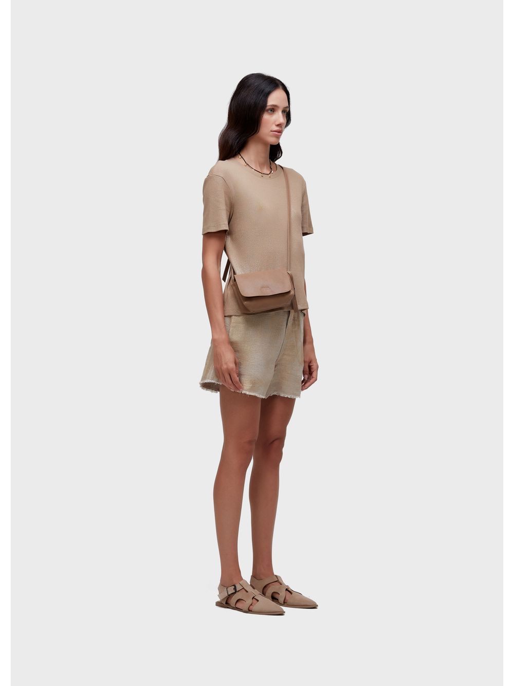Osklen — Oversized jute “gold” shorts
