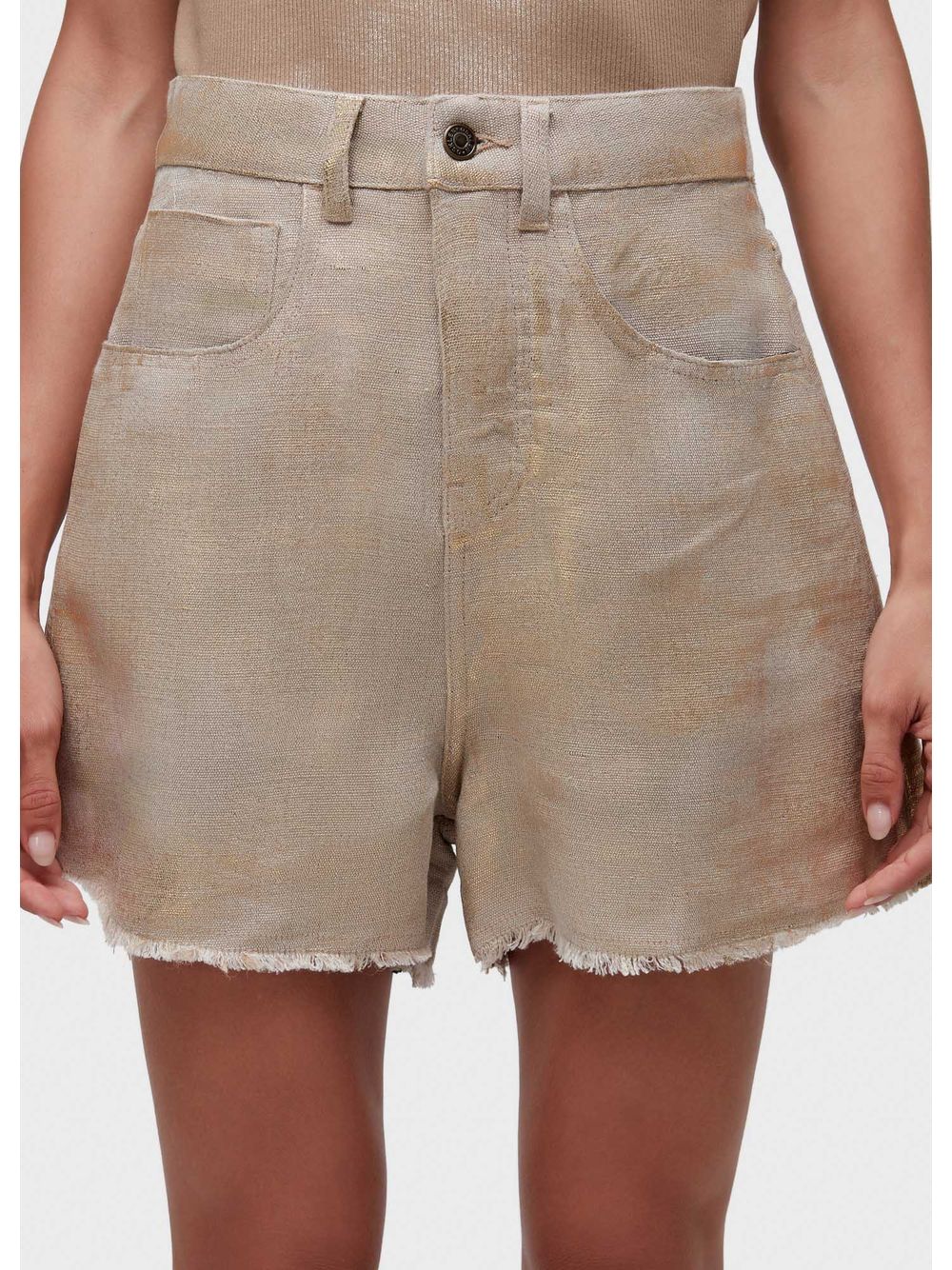 Osklen — Oversized jute “gold” shorts