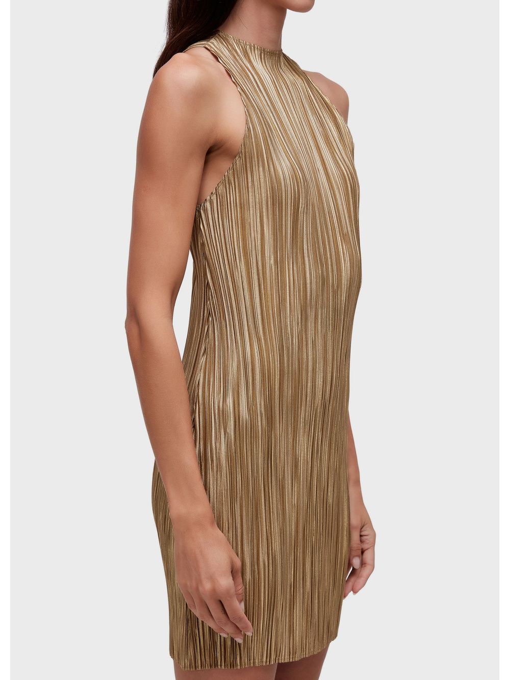 Osklen — Raglan short pleated “gold” dress